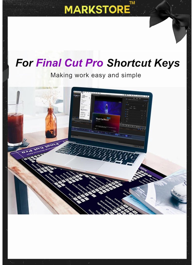 مارك ستور لوحة ماوس كبيرة XL، لوحة ماوس اختصارات المكتب، لوحة ماوس كمبيوتر ممتدة/سجادة مكتب مع حواف مخيطة لمفاتيح الاختصار النهائية (900 × 300 مم) - Image 4