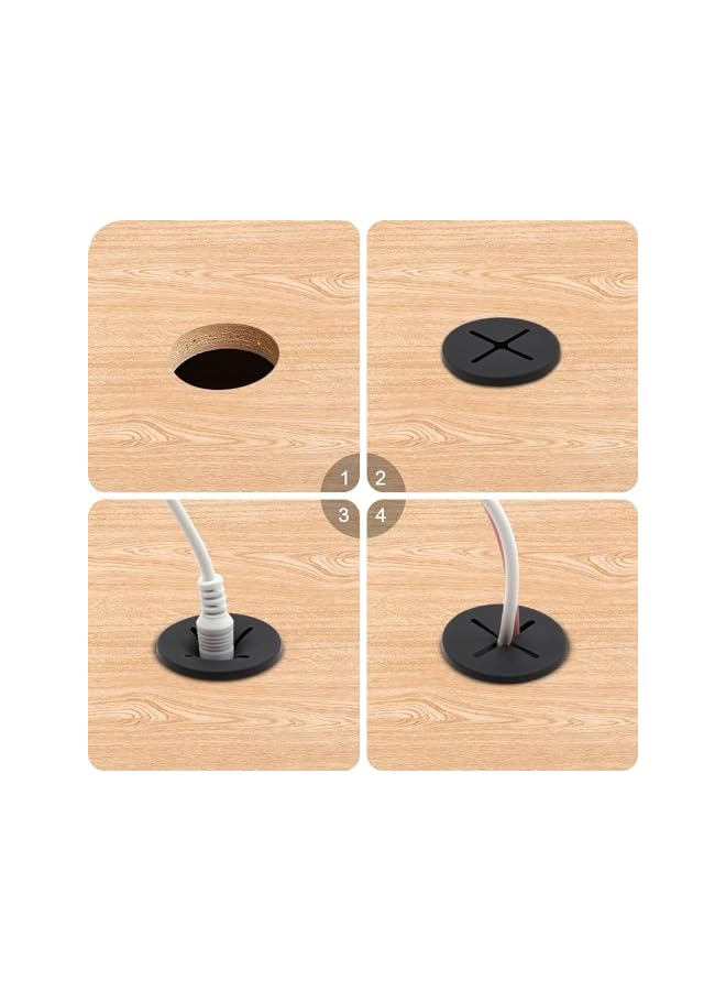PROMASS promass Cable Cord Grommet 1 Inch Flexible Wire Rubber Grommets for Desk and Other Furnitures Wire Hole Cover Cable Management Wire Organizer Cable Pass Through(12 Pack)  - Image 4