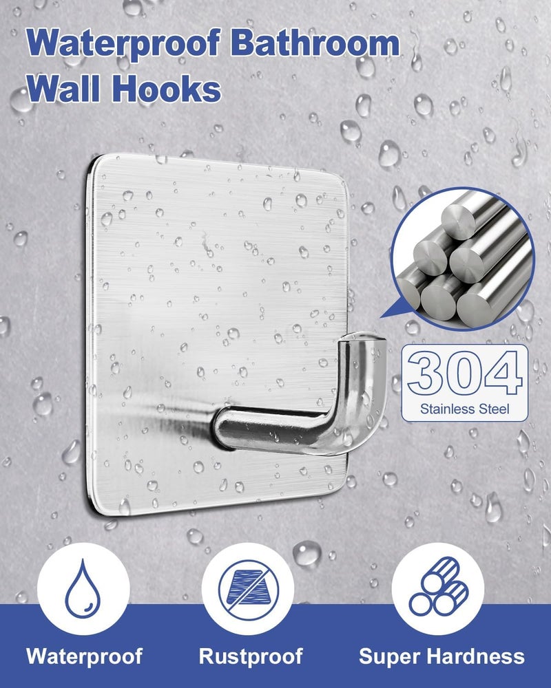 Budding Joy Diniva Adhesive Heavy Aluminum Hooks, Silver - Image 5