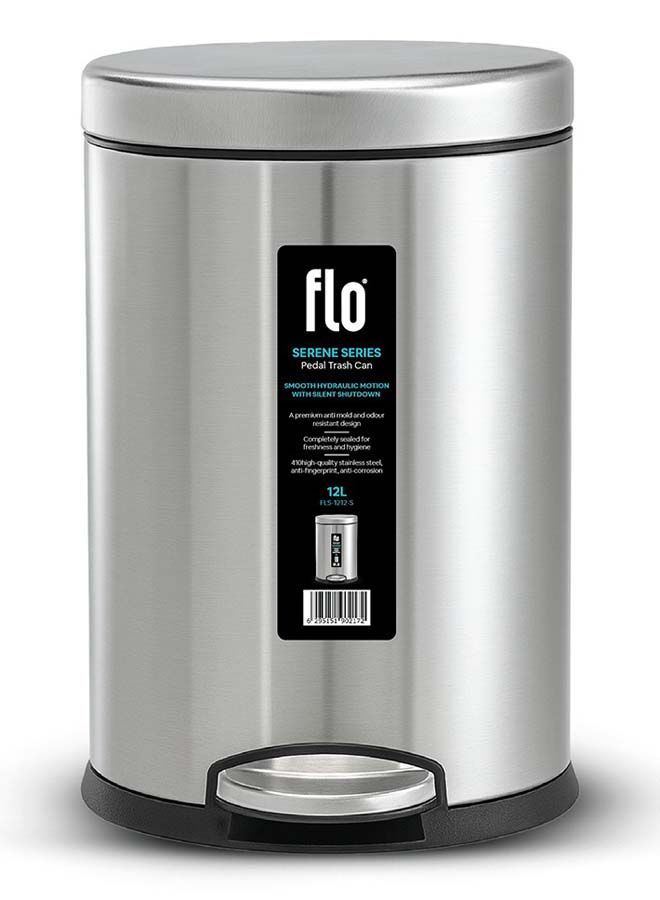 سلة مهملات - سيرين ستيل مطفي 12 لتر