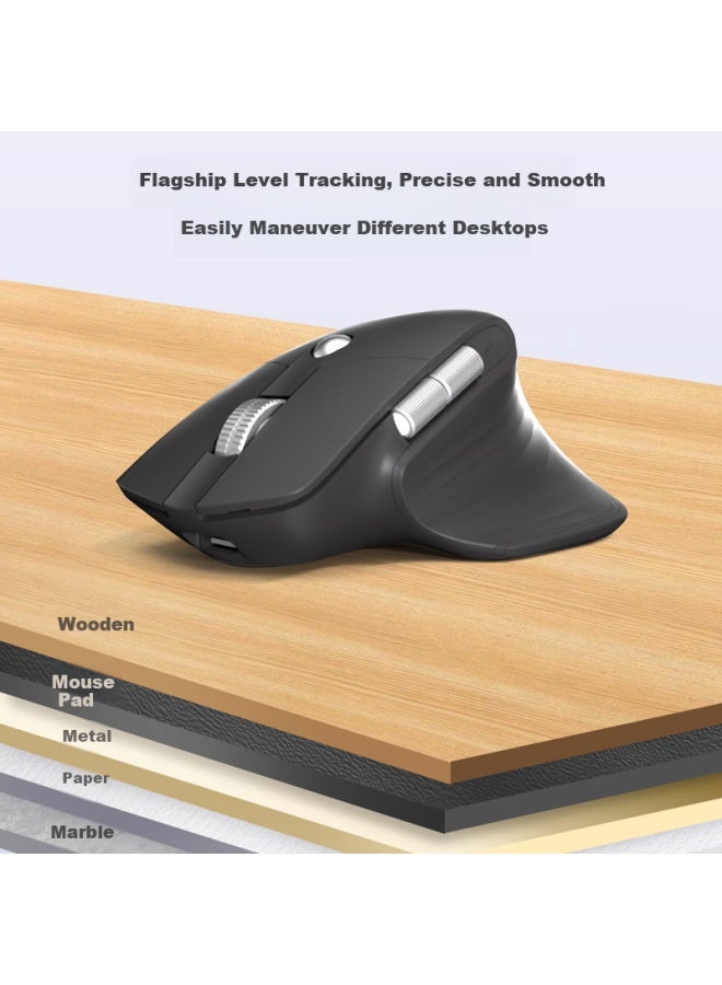 JD.com Jd Jz M3 Elite Upgraded Ergonomic Mouse Wireless Bluetooth Office Light Touch Key Charging For Apple Mac Huawei Matebook Laptop Ink Black - Image 3