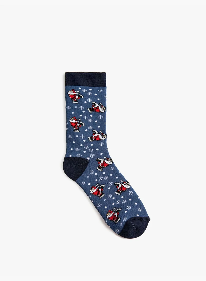 KOTON Christmas Printed Socket Socks