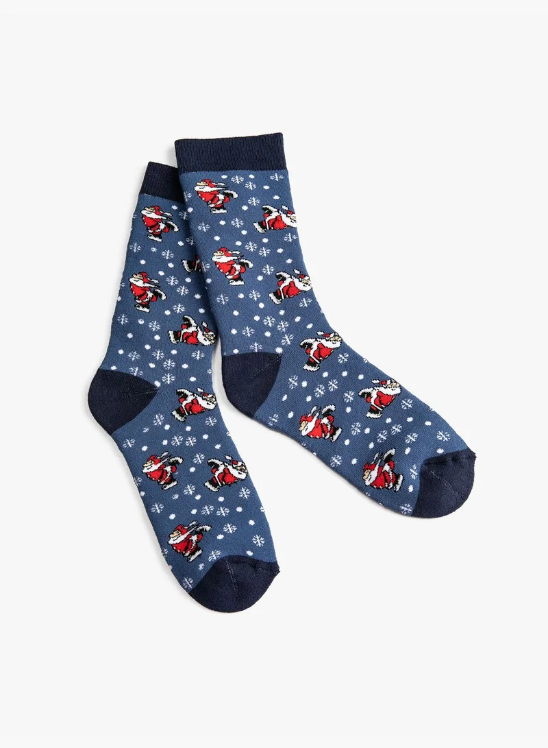 KOTON Christmas Printed Socket Socks