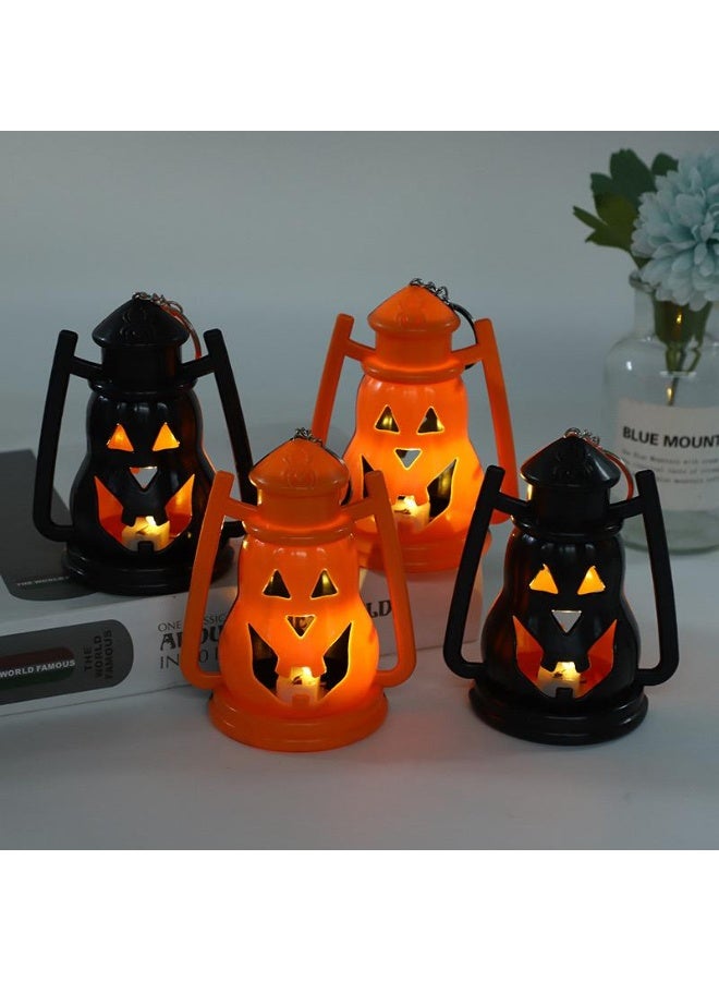 Home Smart Halloween Luminous Pumpkin Lantern for boys and girls | 2 pcs Mini Plastic Halloween Hanging Pumpkin Lantern for Halloween Theme Party (Black) - Image 4