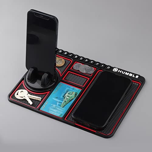 HUMBLE Rubber Car Dashboard Phone Mat with 360 Degrees Rotating Phone Holder, Anti-Slip Mat with Parking Numbers for Coins Keys Cellphone (Black) - Image 5