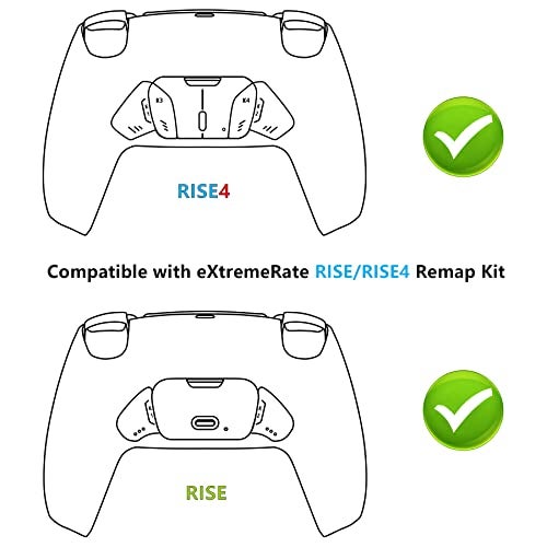 eXtremeRate Turn RISE & RISE4 to RISE4 RMB Kit – Black Real Metal Buttons (RMB) Version K1 K2 K3 K4 Back Buttons Housing & Remap PCB Board for eXtremeRate RISE & RISE4 Remap kit for PS5 Controller - Image 2