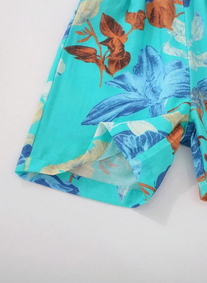 Take Two  Boys Floral Print Short Sleeve Shirt And Shorts Set for Men | Best Price UAE