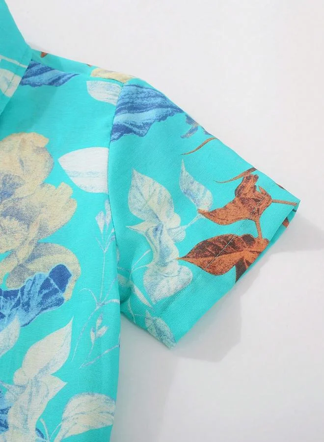 Take Two  Boys Floral Print Short Sleeve Shirt And Shorts Set for Men | Best Price UAE