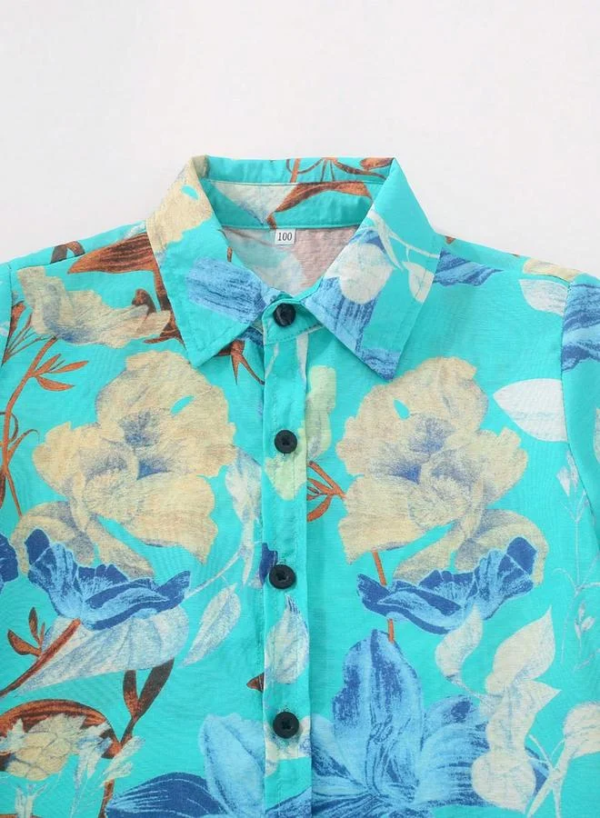 Take Two  Boys Floral Print Short Sleeve Shirt And Shorts Set for Men | Best Price UAE