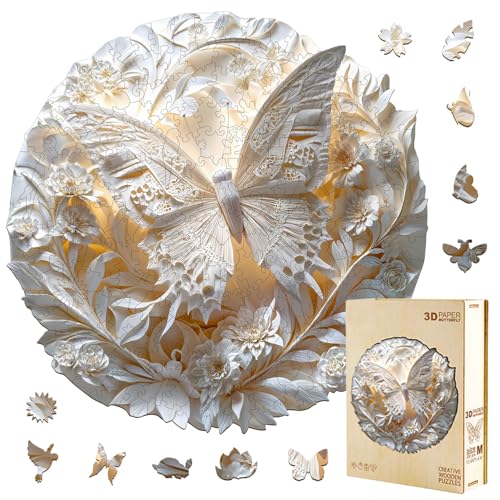 Jollitot 3D Butterfly Puzzles 290 Pieces Adults Gifts Wooden 134 134in - Image 1