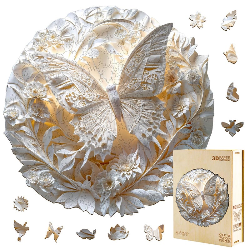 Jollitot 3D Butterfly Puzzles 290 Pieces Adults Gifts Wooden 134 134in - Image 3