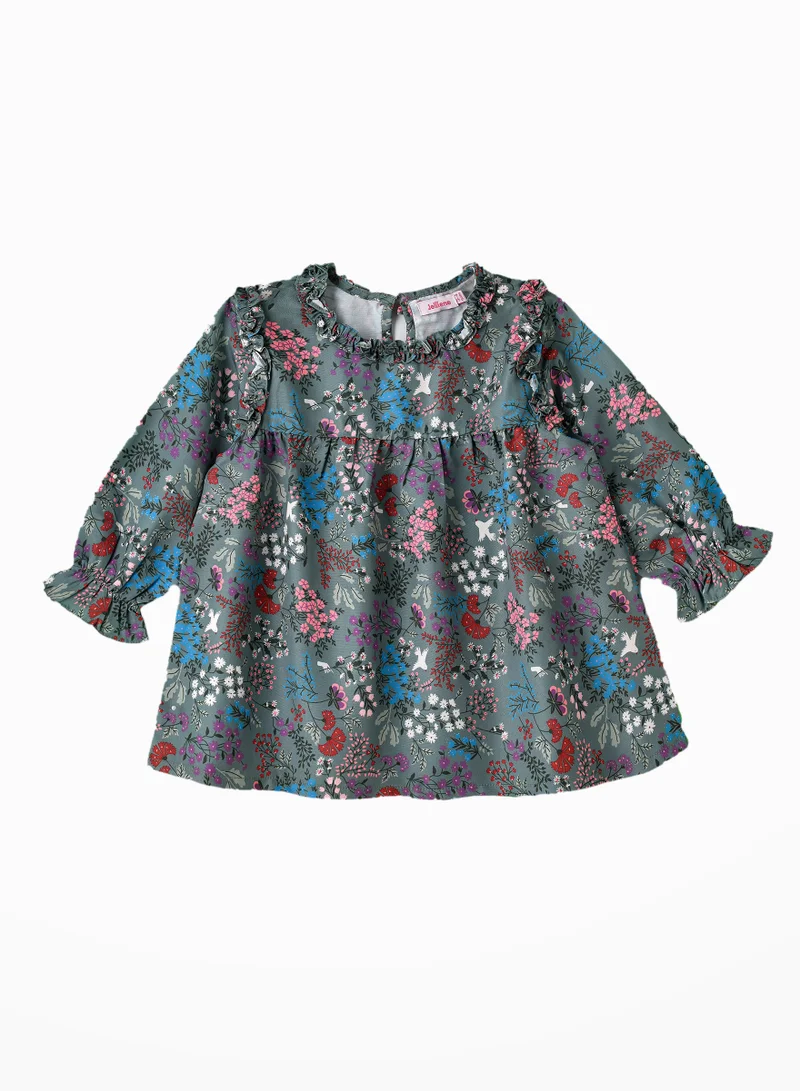 جيلين Breathable Elegance: Girls' Viscose Woven Blouse