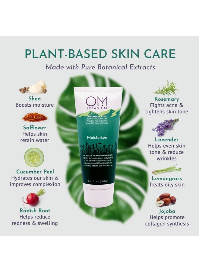 Om Botanical Plant-based Daily Organic Moisturizer for Women, Men | Microbiome Friendly Face and Body Lotion | Ayurvedic, Vegan, pH-Balanced Non-Greasy All Natural Facial Skincare, Day Cream - Image 3