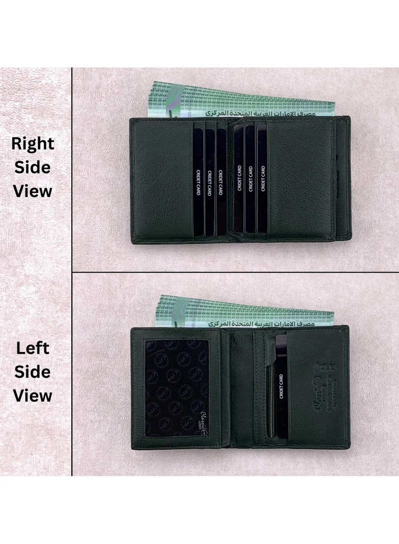 Classic Milano Classic Milano Men’s Wallet – Slim Bifold Leather Wallet for Men with RFID Blocking, Multiple Card Slots & Middle Zip – Stylish Mens Purse Wallets Gift for Husband, Father