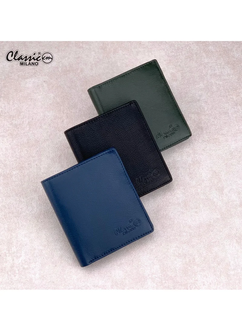 Classic Milano Green (GTF-05-EM) Classic Milano Men’s Wallet – Slim Bifold Leather Wallet for Men with RFID Blocking, Multiple Card Slots & Middle Zip – Stylish Mens Purse Wallets Gift for Husband, Father for Men | Best Price UAE