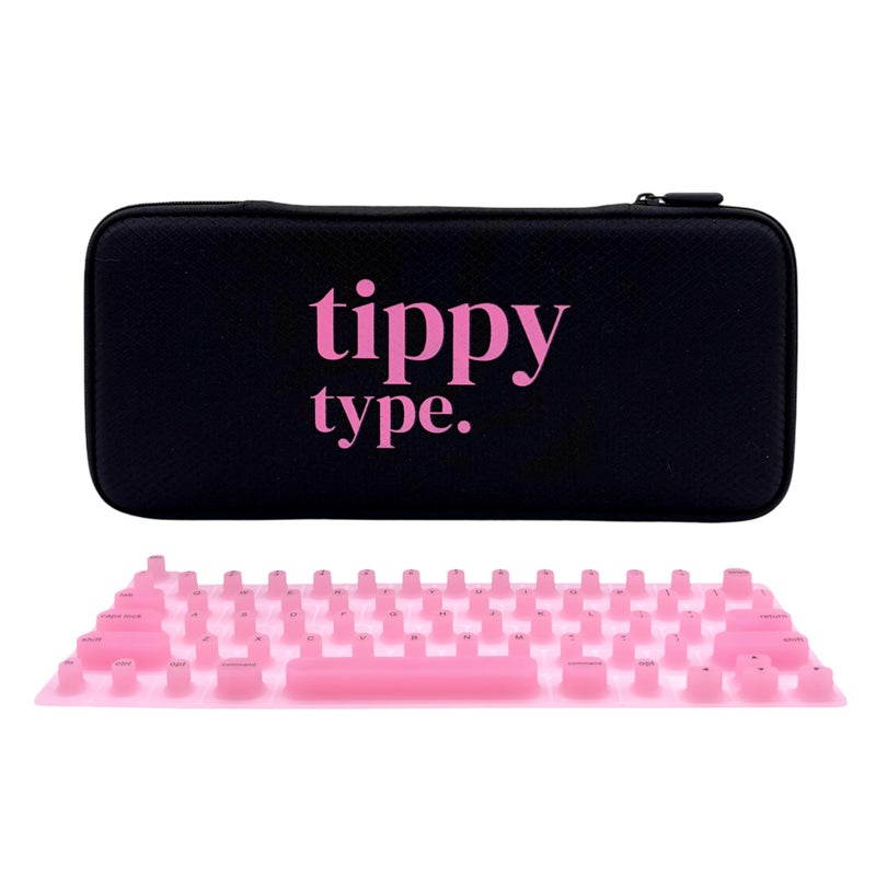 TIPPY TYPE Raised Keyboard Cover for Long Nails - Fits MacBook Pro & Air, iPad 13", & Magic Keyboard (No Numpad) -Silicone -The Original -Comfortable Typing, Quiet, Nail Protection (Cotton Candy Pink) - Image 1