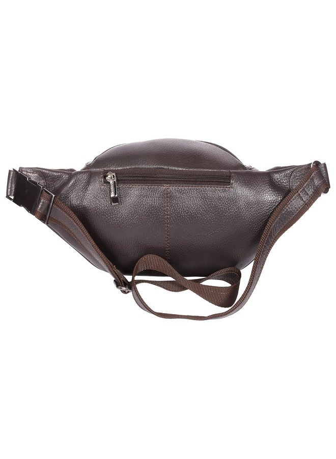 Sassora Genuine Premium Leather Medium Unisex Belt Bag (Brown) - Image 4