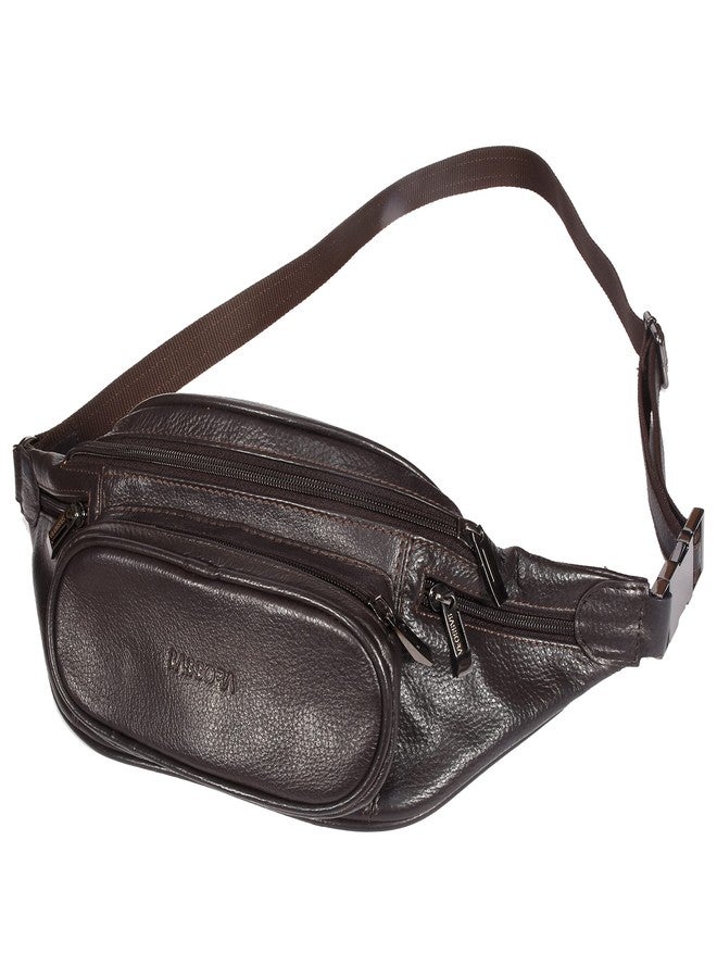 Sassora Genuine Premium Leather Medium Unisex Belt Bag (Brown) - Image 3