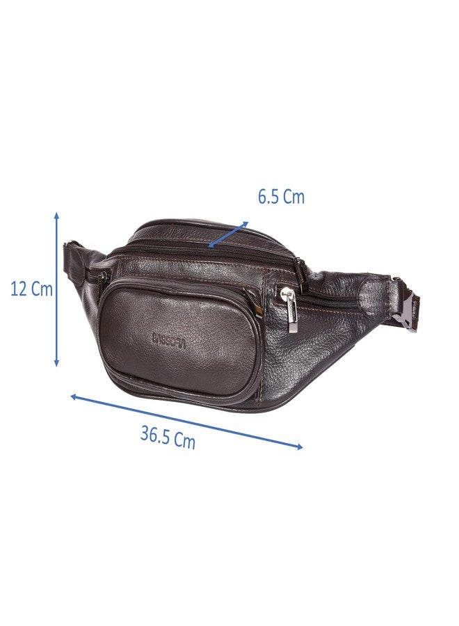 Sassora Genuine Premium Leather Medium Unisex Belt Bag (Brown) - Image 5