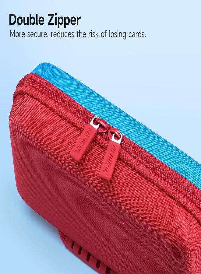 JEMDO Large 80 Game Card Case Compatible with Nintendo Switch 2/2017/OLED/Lite Physical Card Case - Red&Blue Protective Holder Upgraded 900D Oxford Fabric, Durable Large capacity Stylish Storage Bag - Image 5