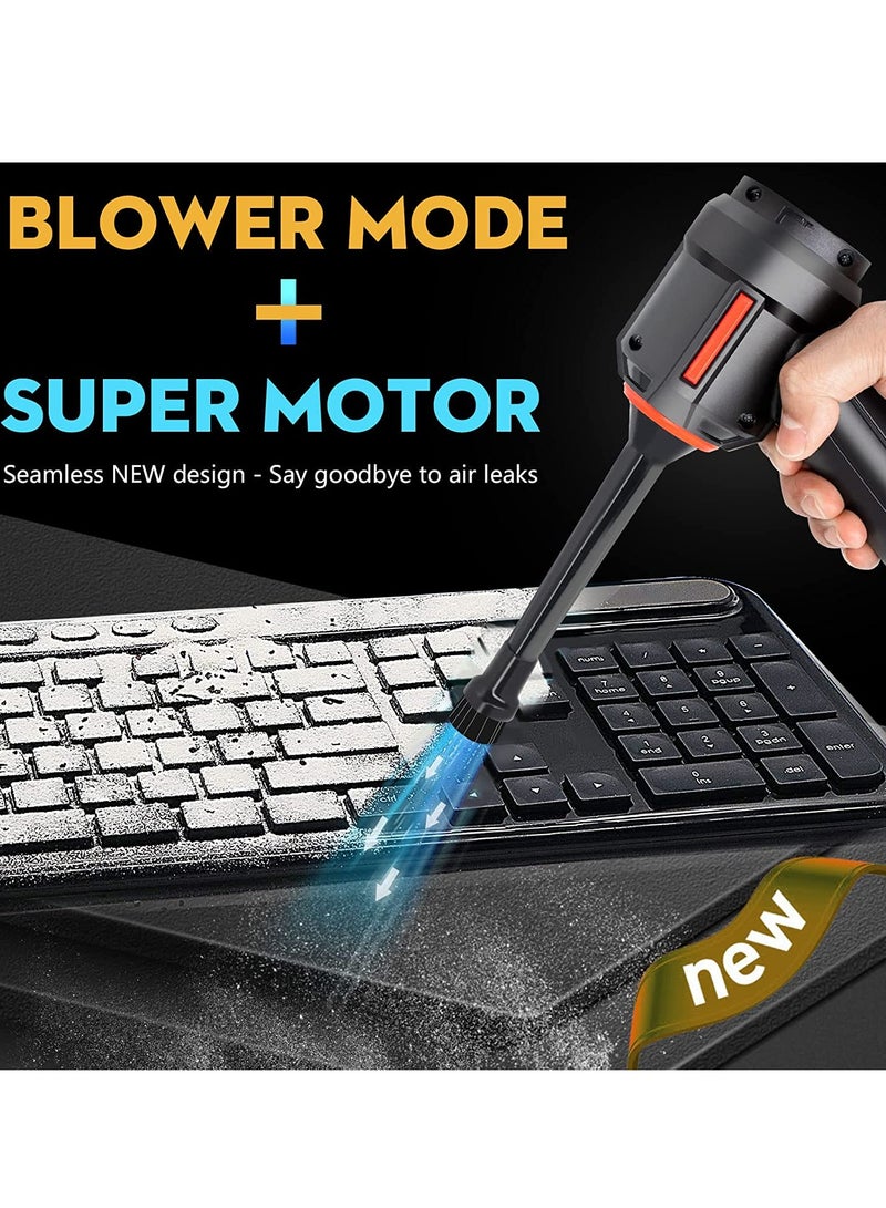 Compressed Air Duster Mini Vacuum Keyboard Cleaner 3-in-1 New Generation Canned Air Spray Portable Electric Air Can Cordless Blower Computer Cleaning Kit - Image 3