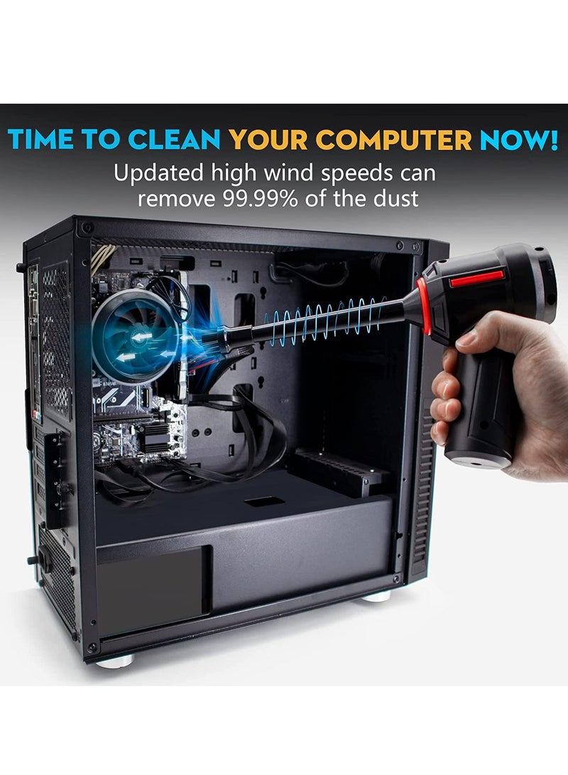 Compressed Air Duster Mini Vacuum Keyboard Cleaner 3-in-1 New Generation Canned Air Spray Portable Electric Air Can Cordless Blower Computer Cleaning Kit - Image 5
