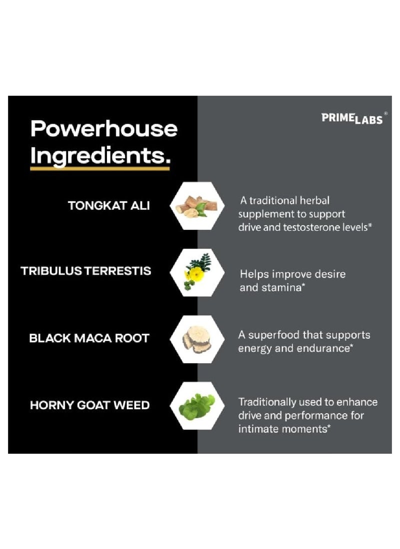 PRIME LABS - Prime Test Tongkat Ali Plus Dietary Supplement Support - 60 Caplets - Image 1