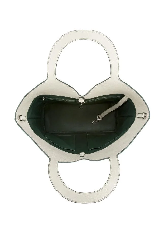 فيجانولوجي Maze Tote Bag in White Made from 18 Recycled Bottles