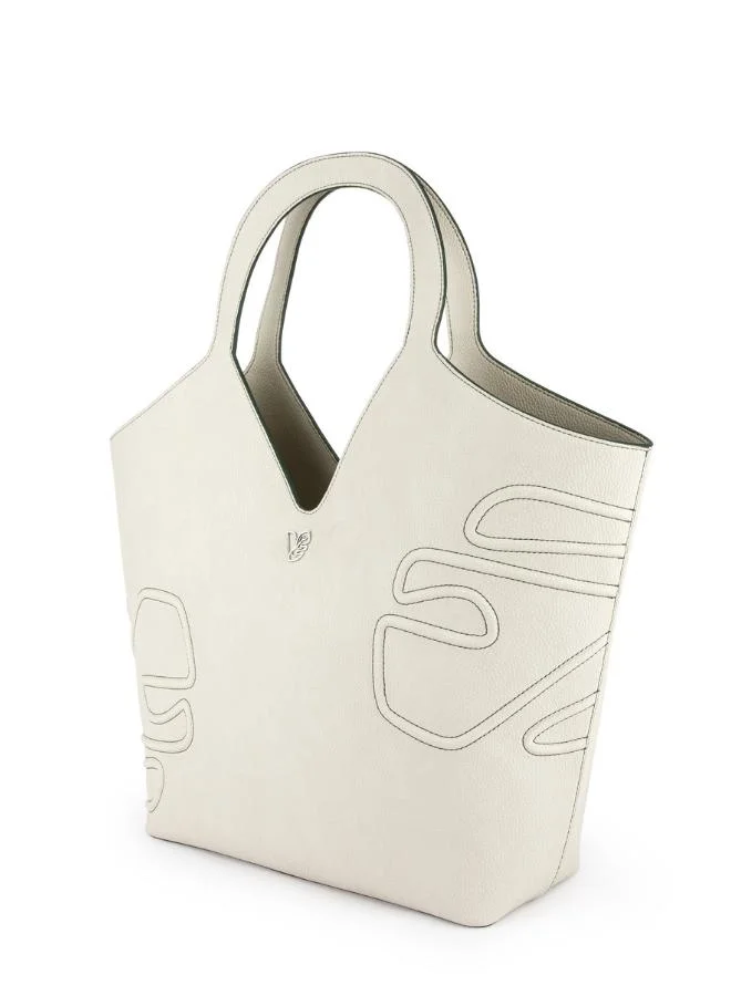 فيجانولوجي Maze Tote Bag in White Made from 18 Recycled Bottles