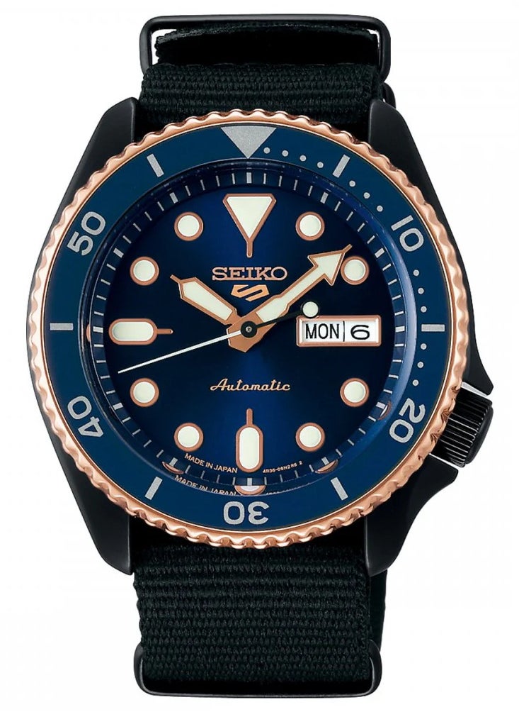 Seiko Men's New5 Sports Sport Black Tone Blue Dial Automatic Watch - SBSA098  - Image 1