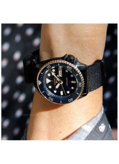 Seiko Men's New5 Sports Sport Black Tone Blue Dial Automatic Watch - SBSA098  - Image 5