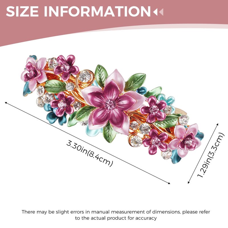 M'AYCREATE MAYCREATE® Barrette Hair Clips For Women, Luxurious Flower Spring Hair Clip, Stylish Metal Crystal Hair Barrettes Accessories Ponytail Holder For Daily, Mothers Day Gift,Multi - Image 2