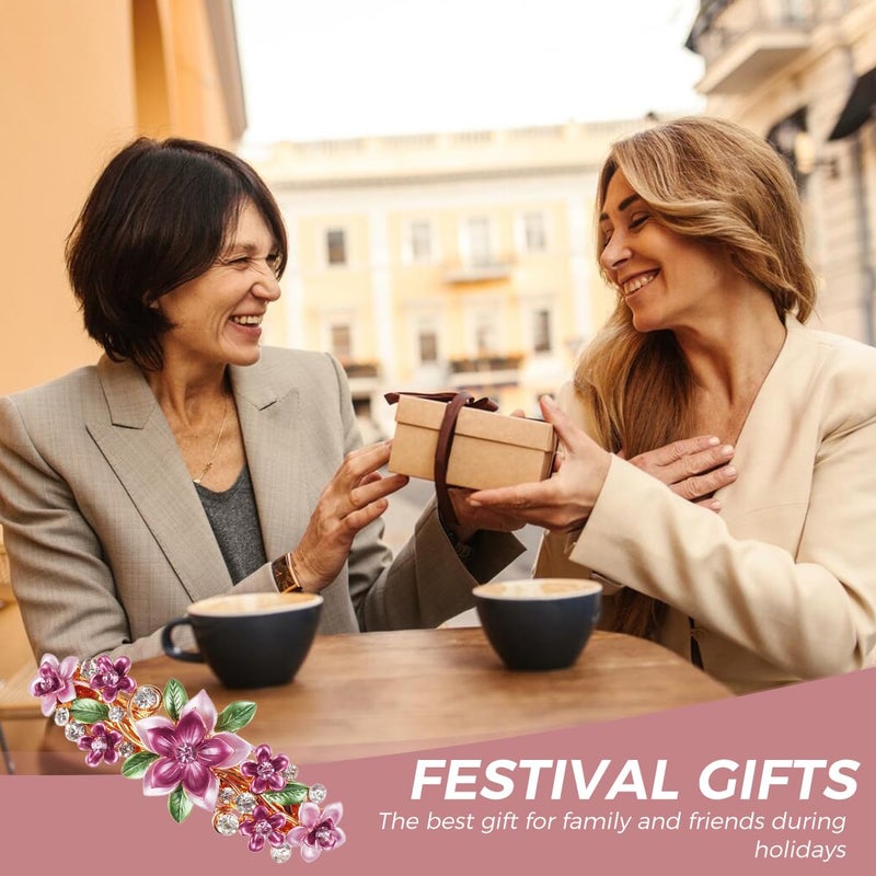 M'AYCREATE MAYCREATE® Barrette Hair Clips For Women, Luxurious Flower Spring Hair Clip, Stylish Metal Crystal Hair Barrettes Accessories Ponytail Holder For Daily, Mothers Day Gift,Multi - Image 5