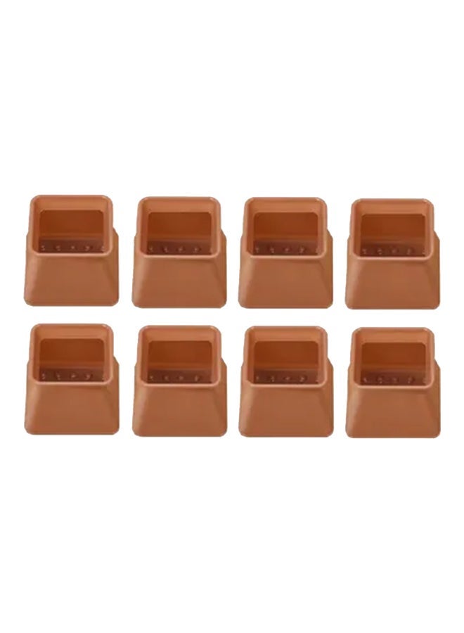 NIBEMINENT 8-Piece Non-Slip Silicone Table & Chair Foot Cover Brown 3.8cm