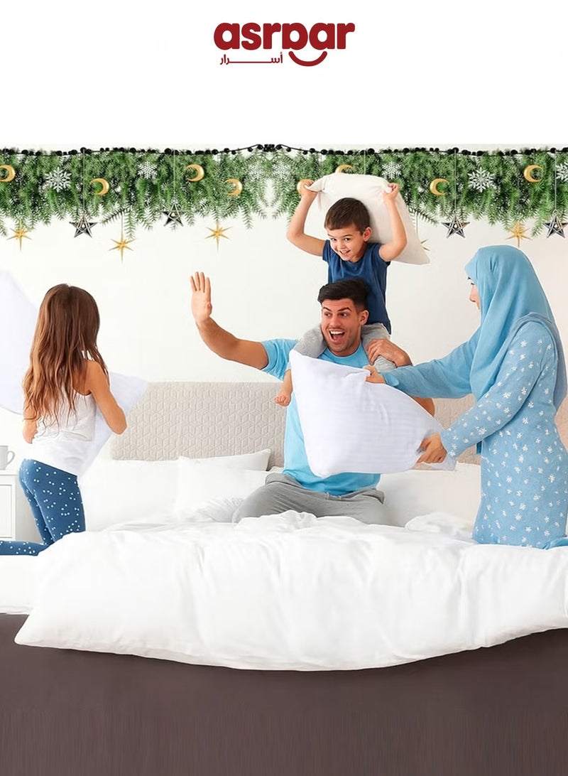 Asraar 3 Pieces | Hotel Quality Striped Microfiber Sleeping Pillow – Extra Soft – 1200g – 75×50 cm - Image 5