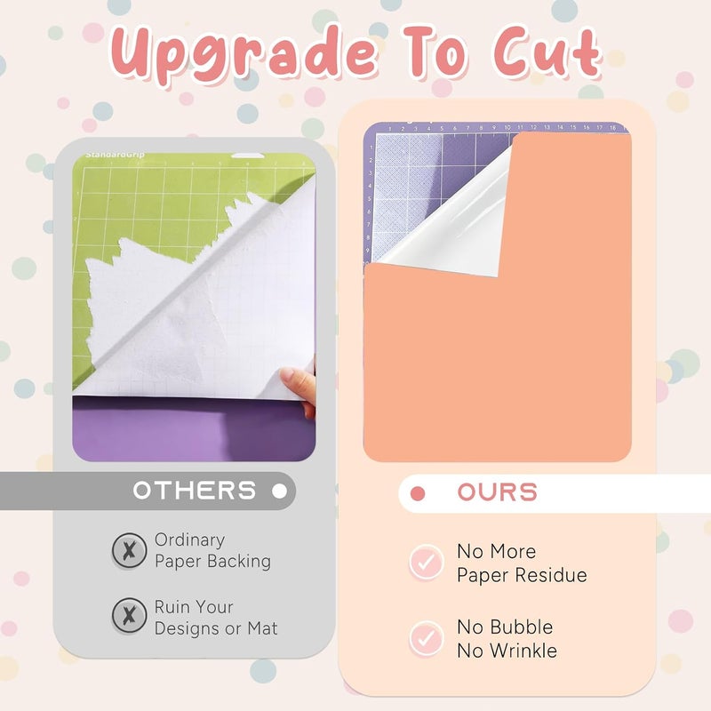 Tintnut Boho Permanent Vinyl - 8 Sheets 12"x10"Peachy Pink Adhesive Vinyl Sheets Pink Self Sticker Waterproof Vinyl Compatible with Cricut Or Silhouette - Image 4