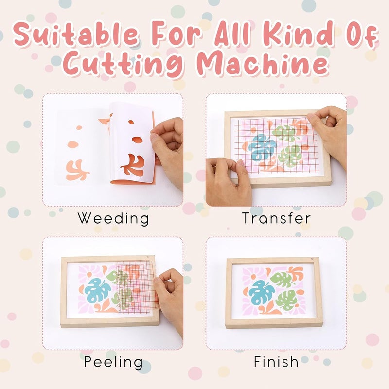 Tintnut Boho Permanent Vinyl - 8 Sheets 12"x10"Peachy Pink Adhesive Vinyl Sheets Pink Self Sticker Waterproof Vinyl Compatible with Cricut Or Silhouette - Image 3