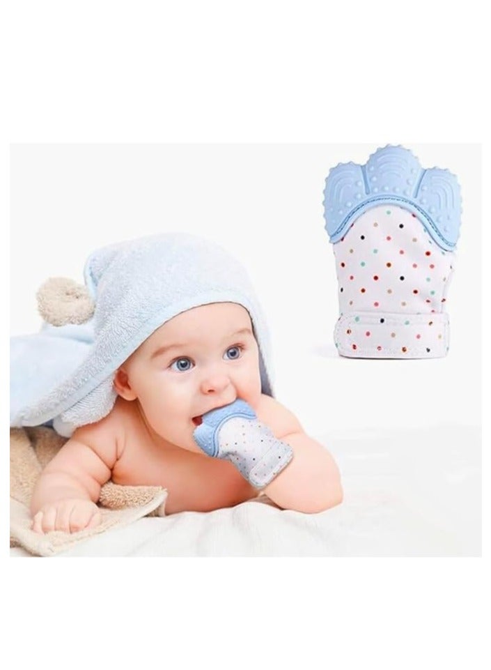 Baby Food Grade Silicone Teether Teething Glove (lightblue) - Image 2