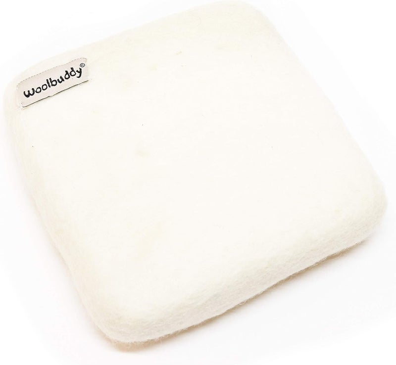 Woolbuddy Needle Felting Pad - Durable Wool Mat for Craft Projects, Foam Alternative, 6"x6"x1.5" (White) - Image 1