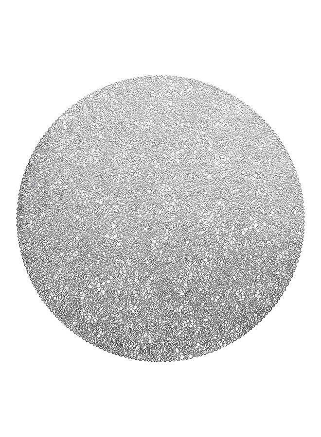 NIBEMINENT 4-Piece Round Non-skid Coaster Silver - Image 1