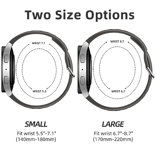 DAQIN 6 PACK No Gap Bands Only Compatible with Samsung Galaxy Watch 7/6/5/4 Band 40mm 44m/Watch 6 Classic 43mm 47mm/Galaxy Watch 5 Pro 45mm/4 Classic 42mm 46mm, 20mm Soft Silicone Sport Bands for Women Men - Image 5