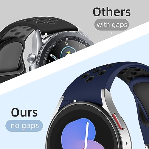DAQIN 6 PACK No Gap Bands Only Compatible with Samsung Galaxy Watch 7/6/5/4 Band 40mm 44m/Watch 6 Classic 43mm 47mm/Galaxy Watch 5 Pro 45mm/4 Classic 42mm 46mm, 20mm Soft Silicone Sport Bands for Women Men - Image 4