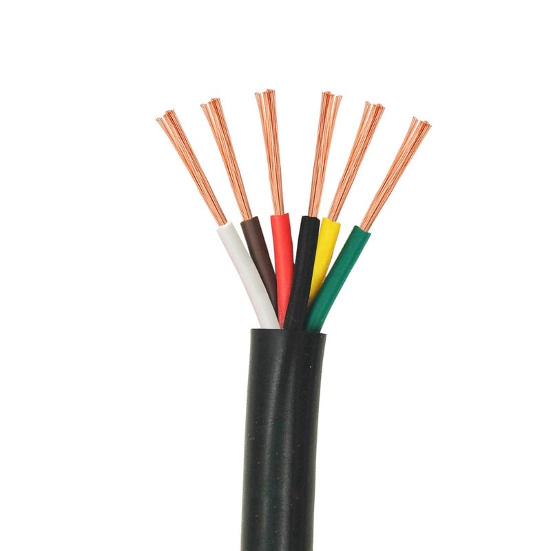 AMOCAM 100FT 22 AWG Gauge Wire/Cable RVV 6 Conductor Bare Copper Unshielded Cable Wire for Video Intercom/Video Door Phone/Alarm Security Burglar, Black Outer Jacket - Image 2