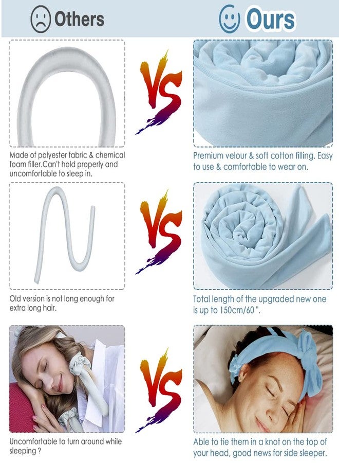 ماي كرييت أداة تجعيد الشعر بدون حرارة من MAYCREATE®، طوق رأس للشعر الطويل مع ربطة شعر ومشبك شعر، 61 بوصة، طوق رأس لتجعيد الشعر بدون حرارة، أزرق - Image 4