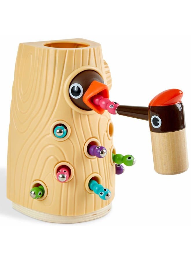 TOP BRIGHT Montessori Toys for 2 Year Old Girl and Boy Gifts, Fine Motor Skills Toddler Toys Age 2-4, Woodpecker Worm Toy Magnetic Bird Feeding Game - Image 1