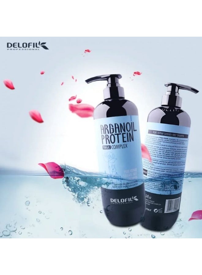 DELOFIL Argan Oil Protein Shampoo, Sulfate-Free & Paraben-Free for Intensive Hair Repair & Moisture - 500ml. - Image 2