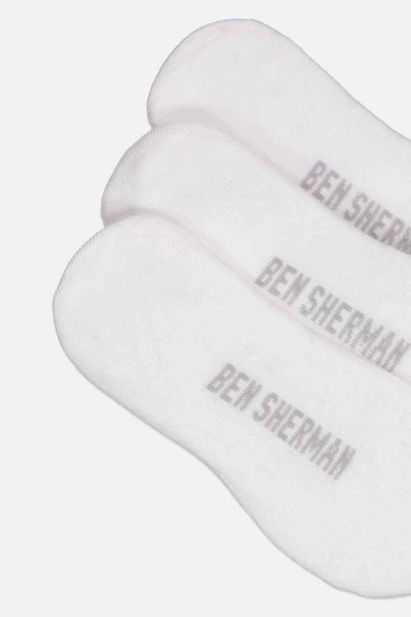 Men 8 Pairs Brand Logo No Show Cut Socks, White
