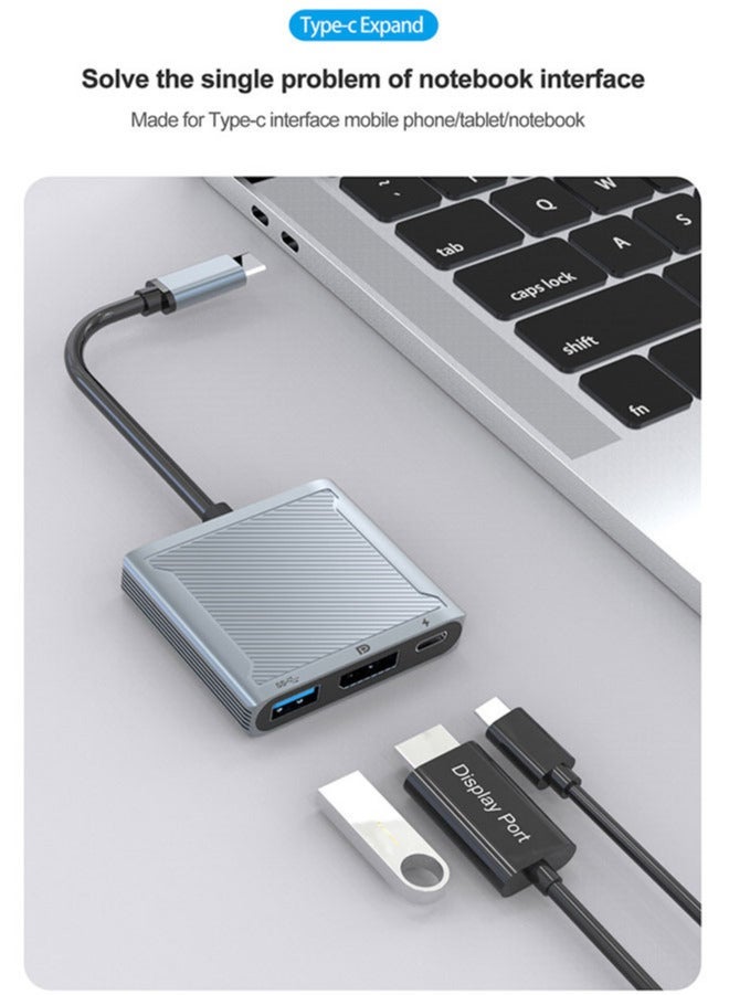 Chixing USB C Hub with PD Charging, Type C to HDMI 4K Adapter, USB Hub 3.0 5Gbps Data Transfer Ports, Compatible for MacBook, iPad, Desktop, Laptop Silver - Image 2