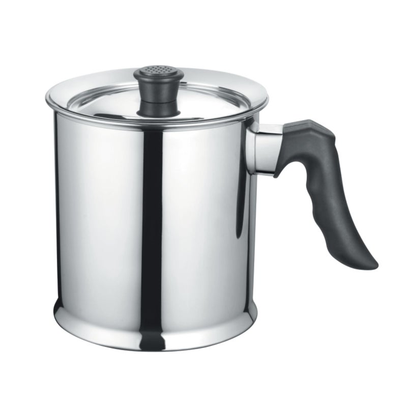 JVL JVL Stainless Steel Double Wall Milk Boiler Storage with Single Bakelite Handle (1 Litre) - Image 1