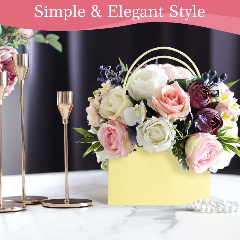 Floral Gift Bag Set 20-Pack 8.7 X 5.5 X 4.2 Inches High Capacity - Sturdy Thick Cardboard Collapsible Paper Floral Gift Bag for Weddings, Valentine's Day, Home DIYers and Event Planners - Image 5